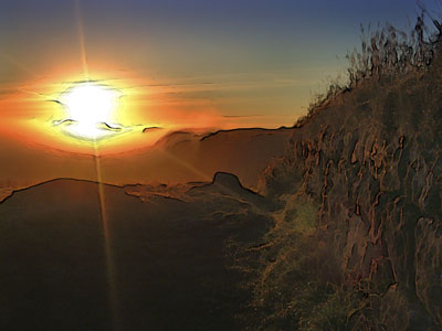 Sunrise & Mist over Peel Crag